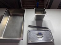 2 steam table pans and lid