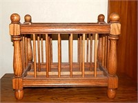 Vintage Solid Oak Spindle Magazine Rack