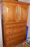 American Heritage Vintage Oak Armoire Dresser