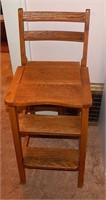 Vintage Solid Oak High Chair Step Stool