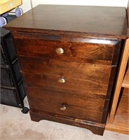 3 Drawer Dark Wood Nightstand