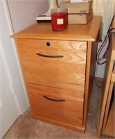 Oak 2 Drawer File Cabinet