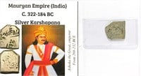 c.322-184 BC Silver Karshapana Asoka