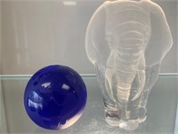 Glass Globe & Elephant Paper Weights
