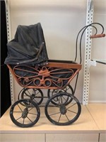 Vintage Wicker Rattan Doll Carriage