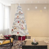 BESTHLS 9ft Articial Christmas White Tree Hinged