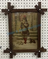 Girl with dog in great Victorian frame