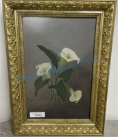 Lilies in Gold frame, 22 x 15