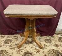 Victorian Eastlake marble top parlor table