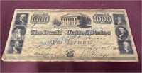 $1000 bank note some damage