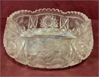 American brilliant intaglio cut glass bowl 9 inch