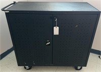 42”x20”x35” Metal Rolling Cabinet w/Locking Doors