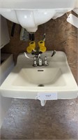 White Commercial Sink with Eye Wash station