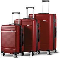 Zitahli Luggage Sets 20in 24in 28in in Wine Red