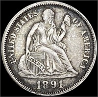 1891-O Seated Liberty Dime LIGHTLY CIRCULATED