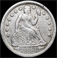 1853 Arws Seated Liberty Dime NEARLY UNCIRCULATED