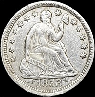 1853 Arws Seated Liberty Half Dime UNCIRCULATED