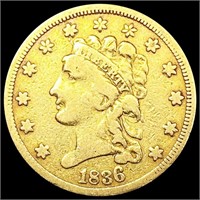1836 $2.50 Gold Quarter Eagle NICELY CIRCULATED