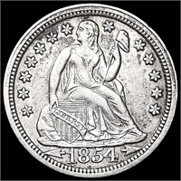 1854 Arws Seated Liberty Dime CLOSELY