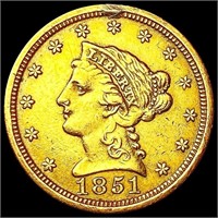 1851-O $2.50 Gold Quarter Eagle LIGHTLY