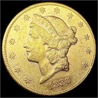 1880-S $20 Gold Double Eagle UNCIRCULATED