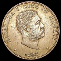 1883 Kingdom of Hawaii Quarter NEARLY