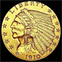 1910 $3 Gold Piece CLOSELY UNCIRCULATED