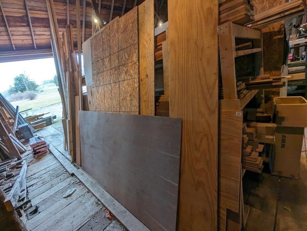 Sheets of Luan, Cement Board & Various Lumber