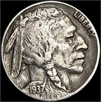 1937-D 3-Leg Braided Hair Nickel LIGHTLY