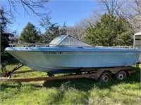 Blue Boat with Tandium Axle Trailer