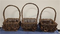 Twig baskets. Set of 3