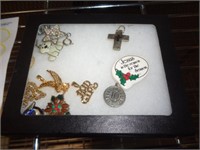 COSTUME JEWELRY IN SMALL DISPLAY CASE