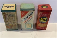 VINTAGE TINS NABISCO SALTINES, RITZ CRACKERS AND