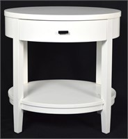 CRATE & BARREL WHITE SIDE TABLE