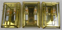 3 BRASS WALL MOUNT LIGHTING SCONCES FIXTURES