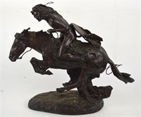 BRONZE SCULPTURE AFTER REMINGTON THE CHEYENNE