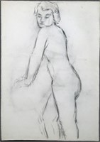 MODERNIST DRAWING NUDE WOMAN