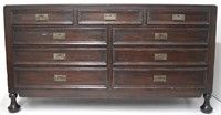 MODERNIST ROSEWOOD FINISH CREDENZA 9 DRAWER CHEST