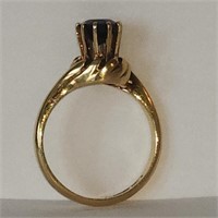 Vintage 14K Gold & Solitaire Sapphire Ring