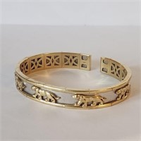 Fine 14K Gold "Panther" Sculptural Bracelet