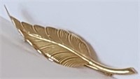 14K Yellow Gold "Leaf" Shaped Pin