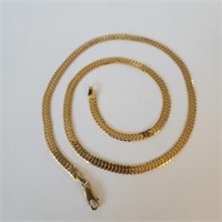 14K Yellow Gold Flat "V" 18 inch Chain "Italy"