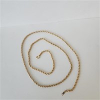 14K Yellow Gold Rope Twist Chain - 23 1/2 inch