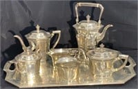 Antique "Tiffany & Co" Engraved Sterling Tea Set
