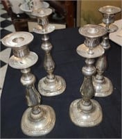 Set of 4 Silver Plate Candle Holders