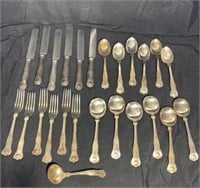 25 Pieces of "Walker & Hall" Silver Plate Flatware