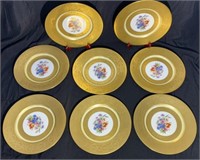 Set of 8 Fine "GE Roy" Porcelain Service Plates