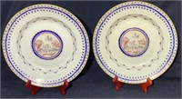 Lot of 2 Antique Hand Decorated Porcelain Plates