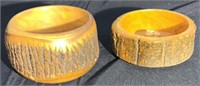 Antique "Live Edge" Wooden Nut Bowl Set