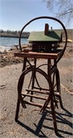 Antique Adirondack Twig Smoking Stand with Cabin